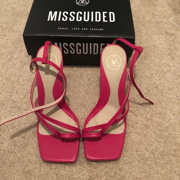 Missguided Pink Strappy Heels - Picture 1 of 2